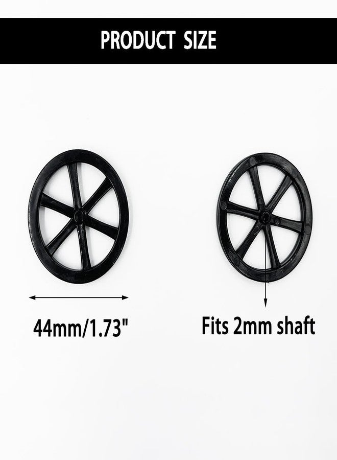 URIMPAVIDO 10PCS Model Toy Wheel 44mm Toy Car Wheels with 5PCS Shaft Round Rod Axles for DIY Model Toy RC Car Truck Robot Parts (Black) - Image 3